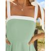 imageZESICA Womens Summer Boho Square Neck Mini Dress Sleeveless Tie Shoulder High Waist Swing A Line Short SundressesLightgreen