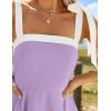 imageZESICA Womens Summer Boho Square Neck Mini Dress Sleeveless Tie Shoulder High Waist Swing A Line Short SundressesPurple