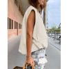 imageZESICA Womens Oversized Zip Up Cargo Vest Causal Street Ruched Hem Sleeveless Jackets TopsApricot