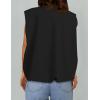 imageZESICA Womens Oversized Zip Up Cargo Vest Causal Street Ruched Hem Sleeveless Jackets TopsBlack