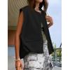 imageZESICA Womens Oversized Zip Up Cargo Vest Causal Street Ruched Hem Sleeveless Jackets TopsBlack