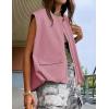imageZESICA Womens Oversized Zip Up Cargo Vest Causal Street Ruched Hem Sleeveless Jackets TopsDustypink