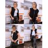 imageZESICA Womens Oversized Zip Up Cargo Vest Causal Street Ruched Hem Sleeveless Jackets TopsDustypink