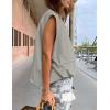 imageZESICA Womens Oversized Zip Up Cargo Vest Causal Street Ruched Hem Sleeveless Jackets TopsGrey