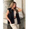 imageZESICA Womens Oversized Zip Up Cargo Vest Causal Street Ruched Hem Sleeveless Jackets TopsGrey
