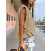imageZESICA Womens Oversized Zip Up Cargo Vest Causal Street Ruched Hem Sleeveless Jackets TopsKhaki