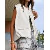 imageZESICA Womens Oversized Zip Up Cargo Vest Causal Street Ruched Hem Sleeveless Jackets TopsWhite