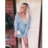 imageZESICA Womens Fall Long Batwing Sleeve Wrap V Neck Knitted Backless Bodycon Pullover Sweater Dress with BeltBlue