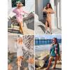 imageZESICA Womens Fall Long Batwing Sleeve Wrap V Neck Knitted Backless Bodycon Pullover Sweater Dress with BeltPink