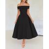 imageZESICA Cocktail Dress for Womens Elegant Off Shoulder Short Sleeve Swing A Line Wedding Evening Party Midi DressesBlack