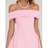 imageZESICA Cocktail Dress for Womens Elegant Off Shoulder Short Sleeve Swing A Line Wedding Evening Party Midi DressesPink