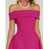 imageZESICA Cocktail Dress for Womens Elegant Off Shoulder Short Sleeve Swing A Line Wedding Evening Party Midi DressesRose