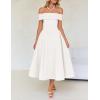 imageZESICA Cocktail Dress for Womens Elegant Off Shoulder Short Sleeve Swing A Line Wedding Evening Party Midi DressesWhite