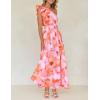imageZESICA Womens 2025 Boho Floral Sleeveless Maxi Dress Ruffle One Shoulder Elatsic High Waist Beach Party Long DressesOrange
