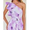imageZESICA Womens 2025 Boho Floral Sleeveless Maxi Dress Ruffle One Shoulder Elatsic High Waist Beach Party Long DressesPurple