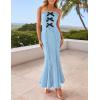 imageZESICA Womens Summer Elegant Off Shoulder Maxi Dress 2025 Sleeveless Mermaid Bodycon Wedding Party Long DressesLight Blue