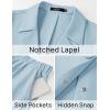 imageZESICA Womens 2025 Casual 2 Piece Outfits Short Sleeve Blazer Jacket and Wide Leg Pants Loose Business Suit SetsBlue