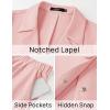 imageZESICA Womens 2025 Casual 2 Piece Outfits Short Sleeve Blazer Jacket and Wide Leg Pants Loose Business Suit SetsPink