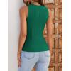 imageZESICA Womens 2025 Ribbed Tank Tops Summer Sleeveless High Neck Casual Slim Fitted Basic Knit ShirtsGreen