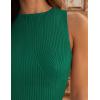 imageZESICA Womens 2025 Ribbed Tank Tops Summer Sleeveless High Neck Casual Slim Fitted Basic Knit ShirtsGreen