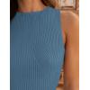 imageZESICA Womens 2025 Ribbed Tank Tops Summer Sleeveless High Neck Casual Slim Fitted Basic Knit ShirtsGreyblue