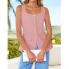 imageZESICA Womens 2025 Summer Casual Sleeveless Suit Vest Square Neck Button Down Work Business Blazer Vests WaistcoatPink
