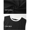 imageZESICA Womens Cap Sleeve Tank Tops Loose Fit Summer Trendy Crewneck Colorblock ShirtsBlack