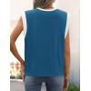 imageZESICA Womens Cap Sleeve Tank Tops Loose Fit Summer Trendy Crewneck Colorblock ShirtsDarkblue