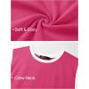 imageZESICA Womens Cap Sleeve Tank Tops Loose Fit Summer Trendy Crewneck Colorblock ShirtsPink
