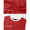 imageZESICA Womens Cap Sleeve Tank Tops Loose Fit Summer Trendy Crewneck Colorblock ShirtsRed