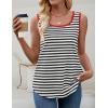 imageZESICA Womens Summer Casual Striped Tank Top Sleeveless Scoop Neck Loose Fit Color Block Tops 2025 Fashion ClothesBlack