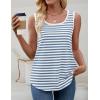 imageZESICA Womens Summer Casual Striped Tank Top Sleeveless Scoop Neck Loose Fit Color Block Tops 2025 Fashion ClothesBlue