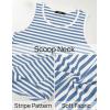 imageZESICA Womens Summer Casual Striped Tank Top Sleeveless Scoop Neck Loose Fit Color Block Tops 2025 Fashion ClothesBlue
