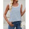 imageZESICA Womens Summer Casual Striped Tank Top Sleeveless Scoop Neck Loose Fit Color Block Tops 2025 Fashion ClothesBlue