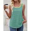 imageZESICA Womens Summer Casual Striped Tank Top Sleeveless Scoop Neck Loose Fit Color Block Tops 2025 Fashion ClothesGreen