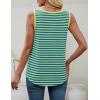 imageZESICA Womens Summer Casual Striped Tank Top Sleeveless Scoop Neck Loose Fit Color Block Tops 2025 Fashion ClothesGreen