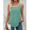 imageZESICA Womens Summer Casual Striped Tank Top Sleeveless Scoop Neck Loose Fit Color Block Tops 2025 Fashion ClothesGreen