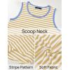 imageZESICA Womens Summer Casual Striped Tank Top Sleeveless Scoop Neck Loose Fit Color Block Tops 2025 Fashion ClothesKhaki