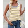 imageZESICA Womens Summer Casual Striped Tank Top Sleeveless Scoop Neck Loose Fit Color Block Tops 2025 Fashion ClothesKhaki