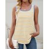 imageZESICA Womens Summer Casual Striped Tank Top Sleeveless Scoop Neck Loose Fit Color Block Tops 2025 Fashion ClothesKhaki