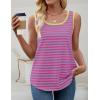 imageZESICA Womens Summer Casual Striped Tank Top Sleeveless Scoop Neck Loose Fit Color Block Tops 2025 Fashion ClothesPink