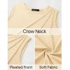 imageZESICA Womens Summer Pleated Tank Top Sleeveless Crewneck Casual Loose Flowy Tops Shirts 2025 Fashion Clothes OutfitsApricot