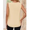 imageZESICA Womens Summer Pleated Tank Top Sleeveless Crewneck Casual Loose Flowy Tops Shirts 2025 Fashion Clothes OutfitsApricot
