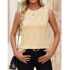 imageZESICA Womens Summer Pleated Tank Top Sleeveless Crewneck Casual Loose Flowy Tops Shirts 2025 Fashion Clothes OutfitsApricot