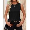 imageZESICA Womens Summer Pleated Tank Top Sleeveless Crewneck Casual Loose Flowy Tops Shirts 2025 Fashion Clothes OutfitsBlack