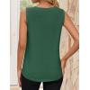 imageZESICA Womens Summer Pleated Tank Top Sleeveless Crewneck Casual Loose Flowy Tops Shirts 2025 Fashion Clothes OutfitsGreen