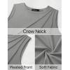 imageZESICA Womens Summer Pleated Tank Top Sleeveless Crewneck Casual Loose Flowy Tops Shirts 2025 Fashion Clothes OutfitsGrey