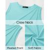 imageZESICA Womens Summer Pleated Tank Top Sleeveless Crewneck Casual Loose Flowy Tops Shirts 2025 Fashion Clothes OutfitsLakegreen