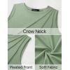imageZESICA Womens Summer Pleated Tank Top Sleeveless Crewneck Casual Loose Flowy Tops Shirts 2025 Fashion Clothes OutfitsLightgreen