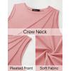 imageZESICA Womens Summer Pleated Tank Top Sleeveless Crewneck Casual Loose Flowy Tops Shirts 2025 Fashion Clothes OutfitsPink